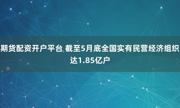 期货配资开户平台 截至5月底全国实有民营经济组织达1.85亿户