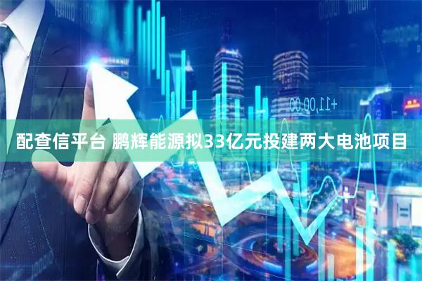 配查信平台 鹏辉能源拟33亿元投建两大电池项目